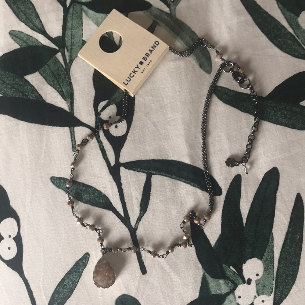 Lucky Brand Druzy Drop Necklace